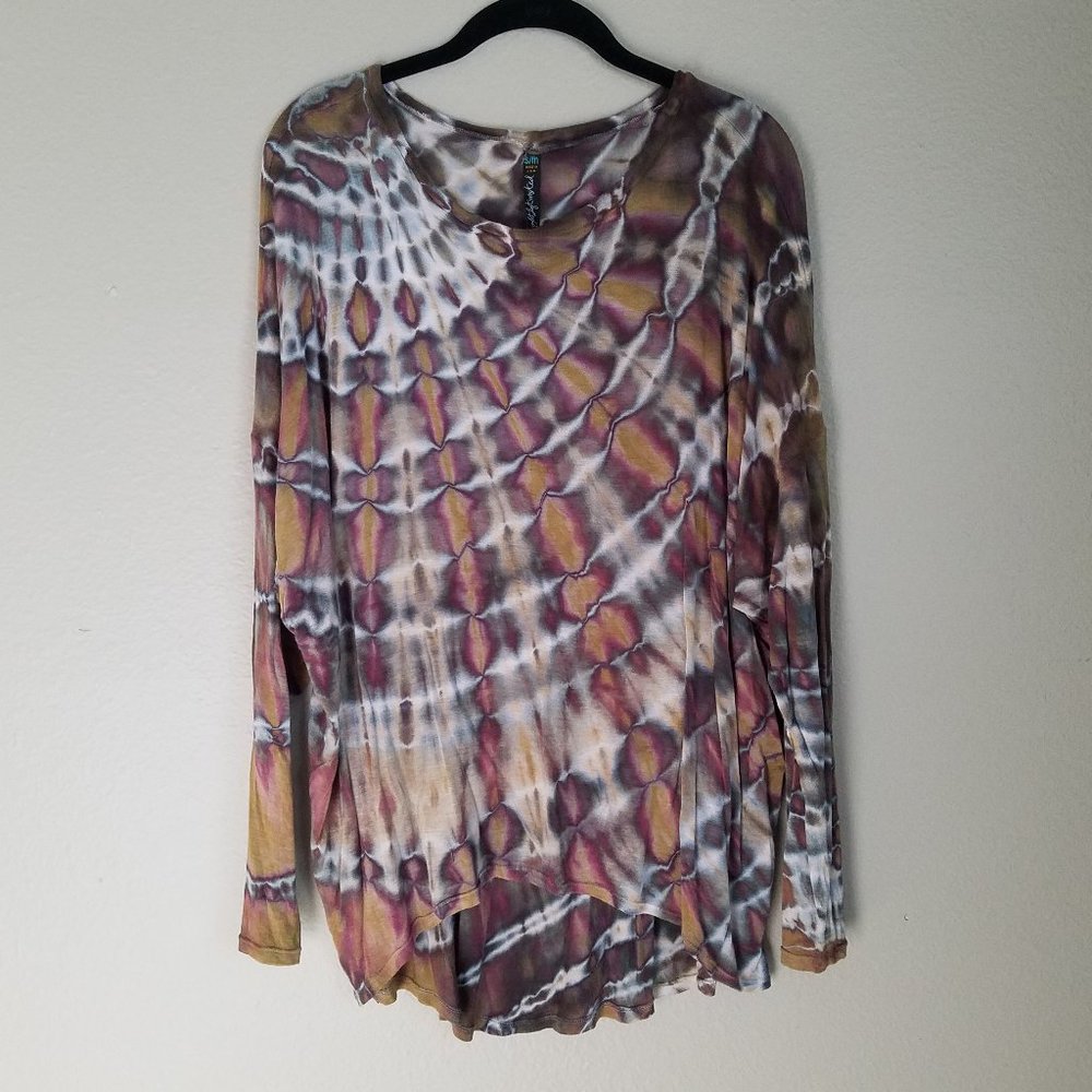 Brightly Twisted Bold Tie-dye Drop Shoulder Top